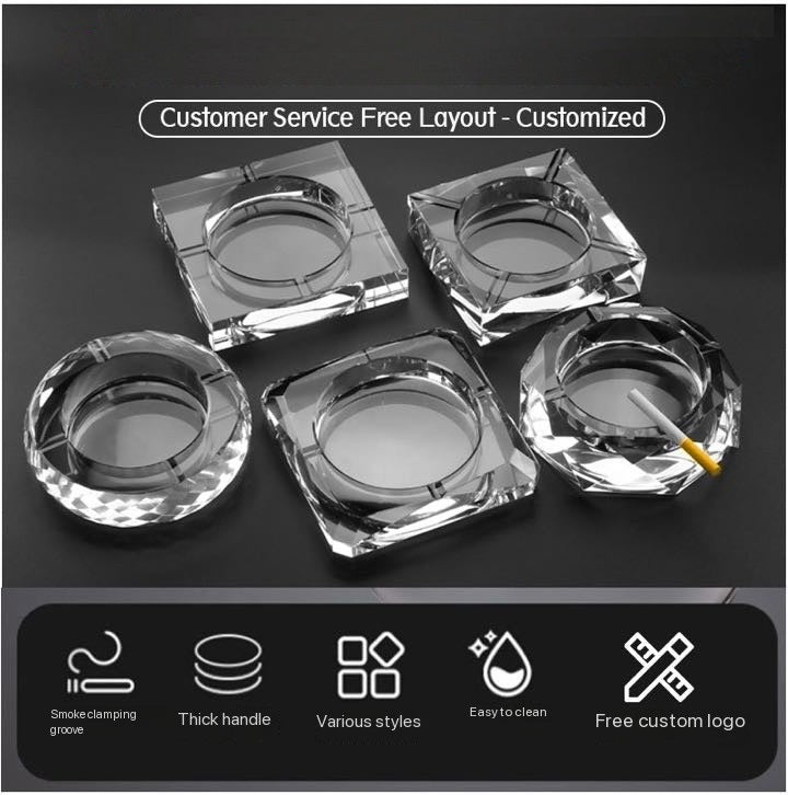 12mm k9 crystal ash tray home use
