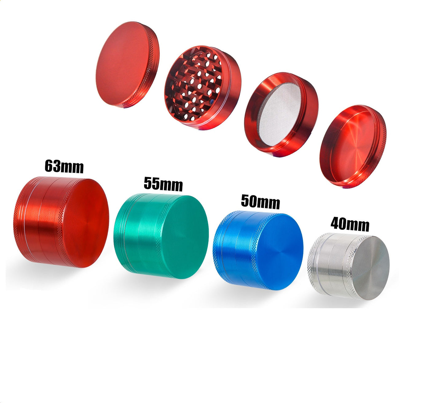 40mm 4layers zinc alloy grinder with diamond gearl grinding