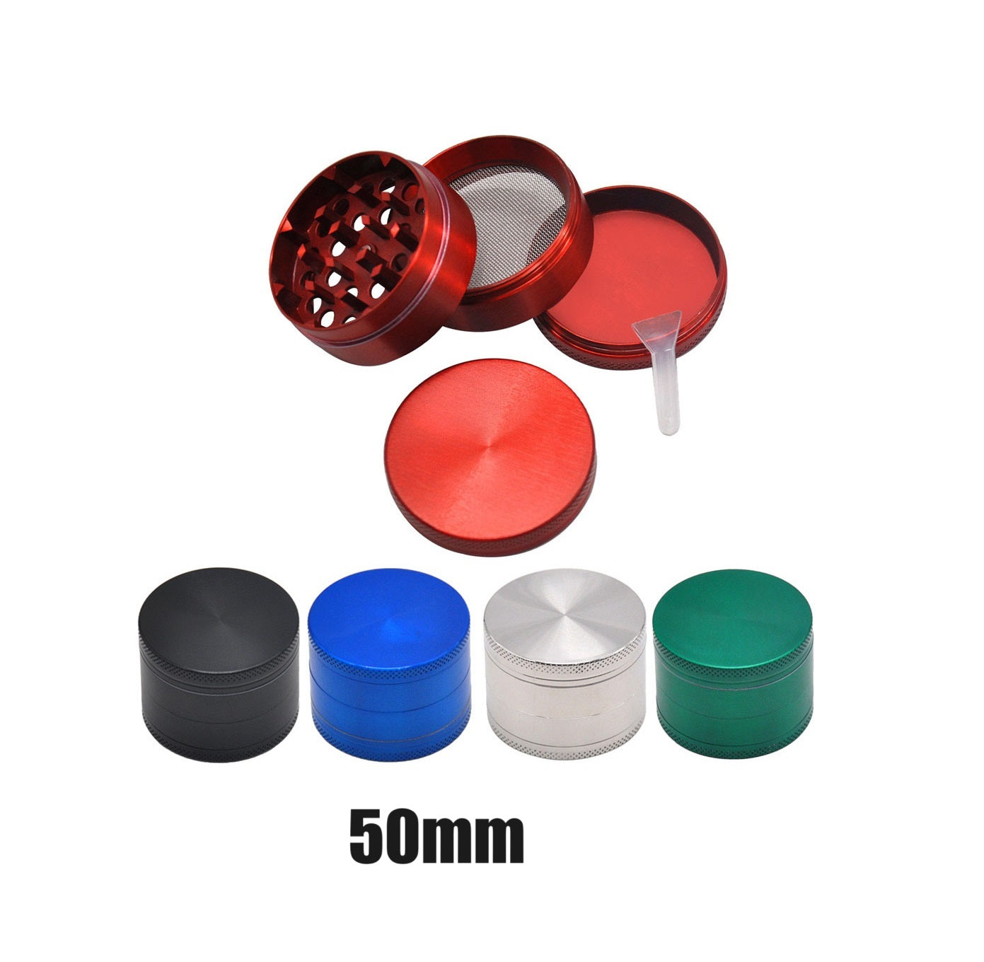 50mm 4layers zinc alloy grinder with diamond gearl grinding