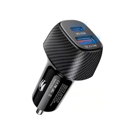 Dural car charger compatible with Samsung Apple fast charger 30Watts tiny charger.