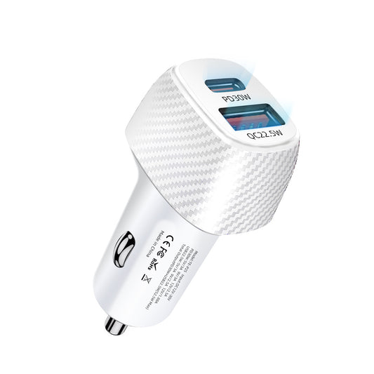 Dural car charger compatible with Samsung Apple fast charger 30Watts tiny charger.